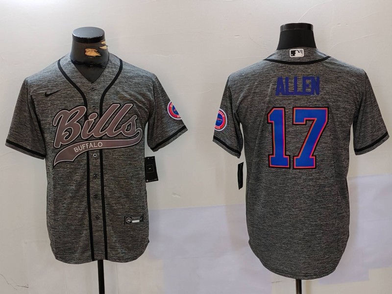 Men Buffalo Bills #17 Allen Grey Joint Name 2024 Nike Limited NFL Jersey style 9124